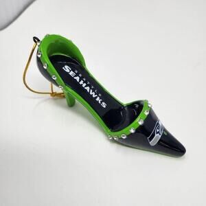 Seattle Seahawks NFL High Heel Shoe Ornament Green Black Team Logo Decoration